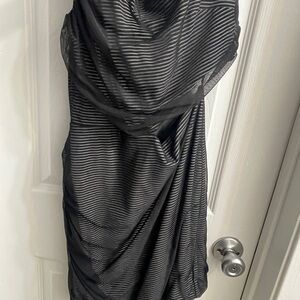 Elegant Black Striped Dress